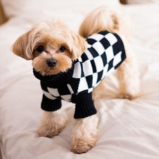 BOOP 狗狗棋盤格針織衫, 黑色