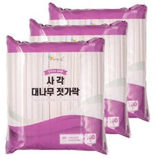 Living Well 紙包裝方形竹筷, 100入, 3個