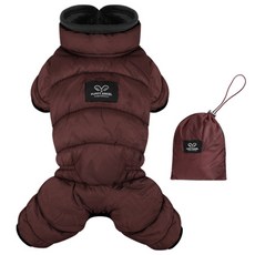 퍼피엔젤 강아지 여아 AIR 2 패딩 오버롤 OW542, 205 Brown, 1개