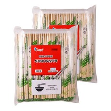Living Well 方形竹製免洗筷, 100個, 2個