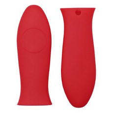 cofv 平底鍋手柄矽膠握把套, 紅色, 2個