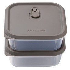 mommy's table 食品級矽膠蒸氣孔密封保鮮盒 S 350ml, 熊熊棕, 2個