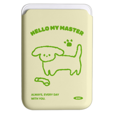 코쿼드 9C9C 안녕 나의 주인 맥세이프 휴대폰 하드 카드 지갑, 아이보리 강아지, 1개