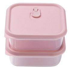 mommy's table 食品級矽膠蒸氣孔密封保鮮盒 S 350ml, 淺粉色, 2個