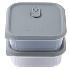 mommy's table 食品級矽膠蒸氣孔密封保鮮盒 S 350ml, 淺灰色, 2個