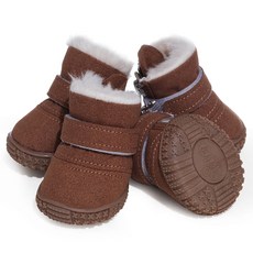 칠시 강아지 어그 부츠, 브라운, 1개