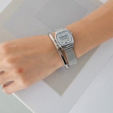 Volkswagen 福斯 女性復古網眼方形電子錶