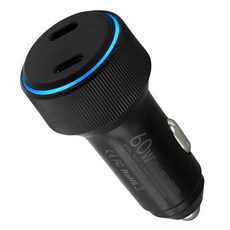 ACEPEED Type-C 2孔車用高速充電器 點菸器 PD30W 60W, C72, 黑色