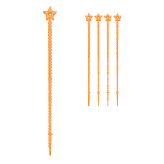 不一樣的星星形狀矽膠束線帶, 亮橘色, 5個