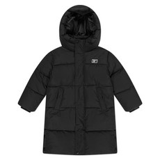 JELISPOON 童款簡約素色連帽長版保暖外套