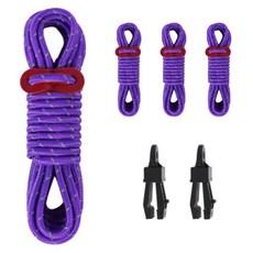 디트리 반사 로프 4p + 텐트타프 고정클립 2p 세트, 퍼플