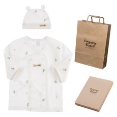 Organic Boom 孩童龍印花純棉衣物用品組 長袖肚衣+帽子+禮盒+提袋