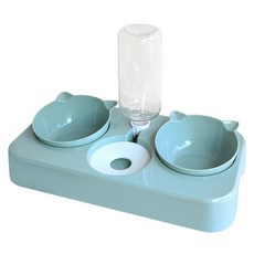 Bodybo寵物雙碗食器飲水器, 薄荷綠, 1個