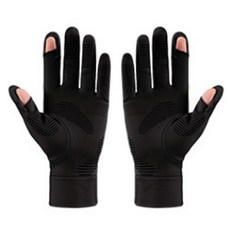 데이소이 미끄럼 방지 스마트 스포츠 장갑 양손 세트, 01 블랙, 1개