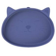 mommy's table 嬰兒胖貓咪矽膠吸附餐盤, 深海藍, 1個, 單品