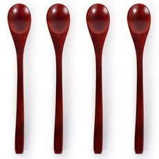579옻친구 통원목 옻칠 롱 티스푼 머들러, 우드, 단품, 4개