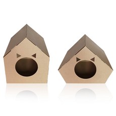 nature pet 紙製貓咪躲藏屋2件組, 四邊形款+五邊形款