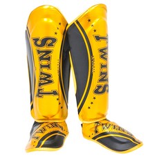 Twins 踢拳道護脛 左右一組 FSGL10-TW4, 金色 + 黑色, 1套