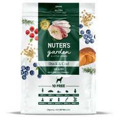 누터스가든 강아지 기능성 사료, 피부/피모+장건강, 2kg, 1개