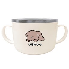 UBMOM 巧克萌不鏽鋼麵碗, 米色, 1個