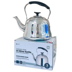 韓國 Malgeunharu 不鏽鋼IH電磁爐銀色水壺, 3L, 1個, 混合色