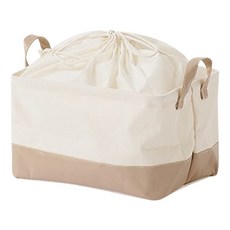 ROOM&HOME 拿鐵福袋造型編織籃, 米色, 1個