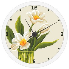 DCLARE 3D 鑽石畫 掛鐘製作 DIY 套組 23.5cm, 05 花瓶, 1套