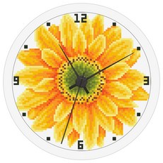 DCLARE 3D 鑽石畫 掛鐘製作 DIY 套組 23.5cm, 04 向日葵, 1套