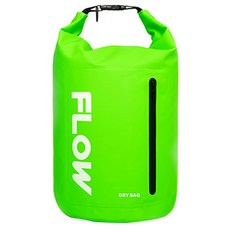 FLOW 防水沙灘包 戲水游泳包 防水袋 + 背帶, 黃綠色