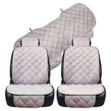 지엠지모터스 자동차 시트커버 차량용 극세사 겨울시트 방석 풀셋트 락킵 3P, 그레이큐브, 1세트