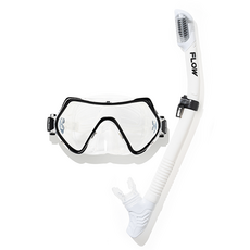 FLOW 單眼式浮潛面鏡裝備套裝, 白色