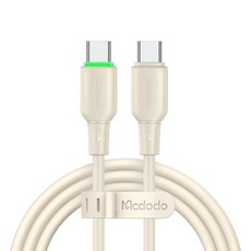 Mcdodo 麥多多 Alpha LED C-C型 PD 高速充電線, 1個, 1.2m, 米色