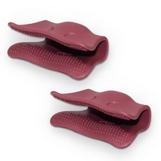 韓國產矽膠鍋耳夾, 勃艮第紅, 2個
