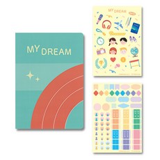 KIDSBINDER 兒童日記 6個月計畫本 My Dream Mate + 2款貼紙組, 綠色, 1套