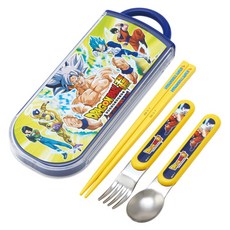 抗菌三件式餐具組 湯匙 + 叉子 + 筷子 + 收納盒 TACC2AG, 1套, 七龍珠