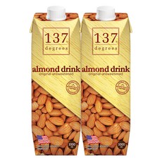137 degrees 無糖杏仁奶, 1L, 2入