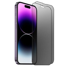 NIOP 아이폰 180도 프라이버시 강화유리 사생활 휴대폰 액정보호필름 2p 세트, 1세트