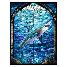 알로데 수중 세계 벽 장식 스퀘어 보석십자수 DIY키트 70 x 90 cm, NO 08, 1개