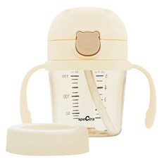 스펙트라 유아용 원터치 베베곰 빨대컵, 크림바닐라, 1개, 150ml