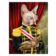 알로데 동물 의인화 된 귀족 벽 장식 보석십자수 DIY 키트 30 x 40 cm, NO 06, 1세트