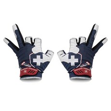 MONCROSS SWITZERLAND Micro Skinhead 3指切口釣魚手套 雙手套組 GQC-301QNW, 海軍藍 + 白色, 1套