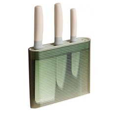 MONACO OLIVE 免鑽孔半透明安全刀架, 綠色, 1個