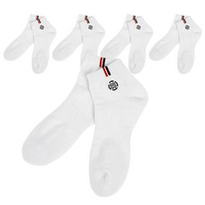 TECH SKIN 男款短款高爾夫襪 5雙組, 白色, 1組