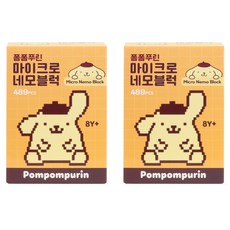 바니랜드 폼폼푸린 마이크로 네모블럭, 혼합색상, 2개