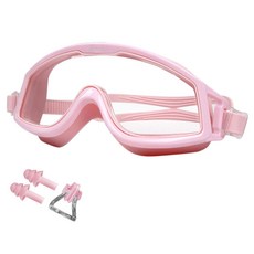 Elsso 耳塞可分離式 高級泳鏡 海邊 游泳池 泳鏡, 1套, 粉紅色 + 隨機出貨