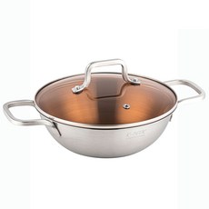 LiViNG ART IH爐適用附蓋不鏽鋼雙耳湯鍋, 銀色, 1組, 20cm