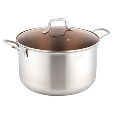 LiViNG ART K-Cook Porsid 電磁爐用不鏽鋼湯鍋附鍋蓋組, 銀色(湯鍋), 28cm, 1套