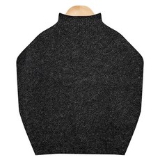 KnitNJean 女款寬鬆版型羊羔毛高領針織背心 米奇背心