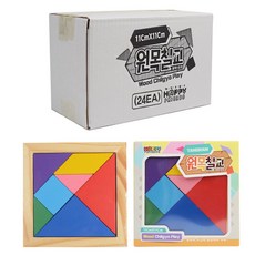 快樂原木七巧板 小 11公分 24件組, 混合顏色, 1人, 1個