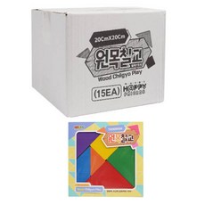 快樂原木七巧板 大 20cm 15件組, 混合色, 1人, 1個